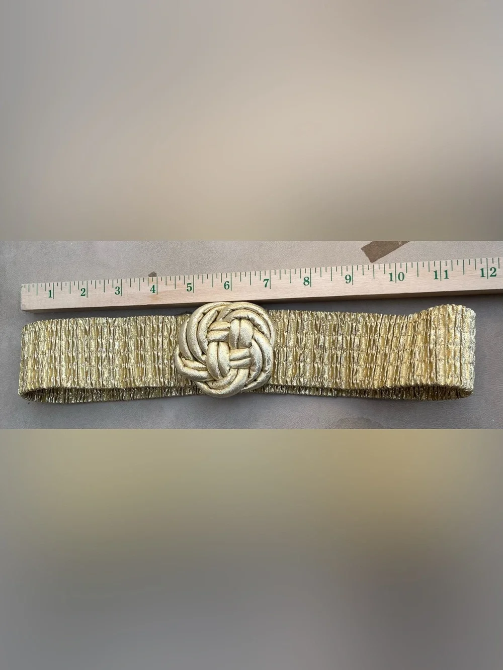 Vintage Gold Braided Knot Stretch Cinch Belt - Women Accessories